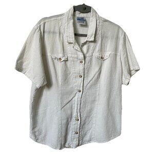 Vintage Sea Breeze of California Shirt Womens XL White Cotton Gauze Beach USA
